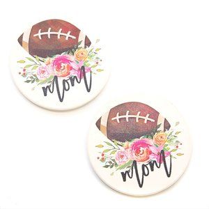 Tipi Car Coaster set of 2 Football Mom